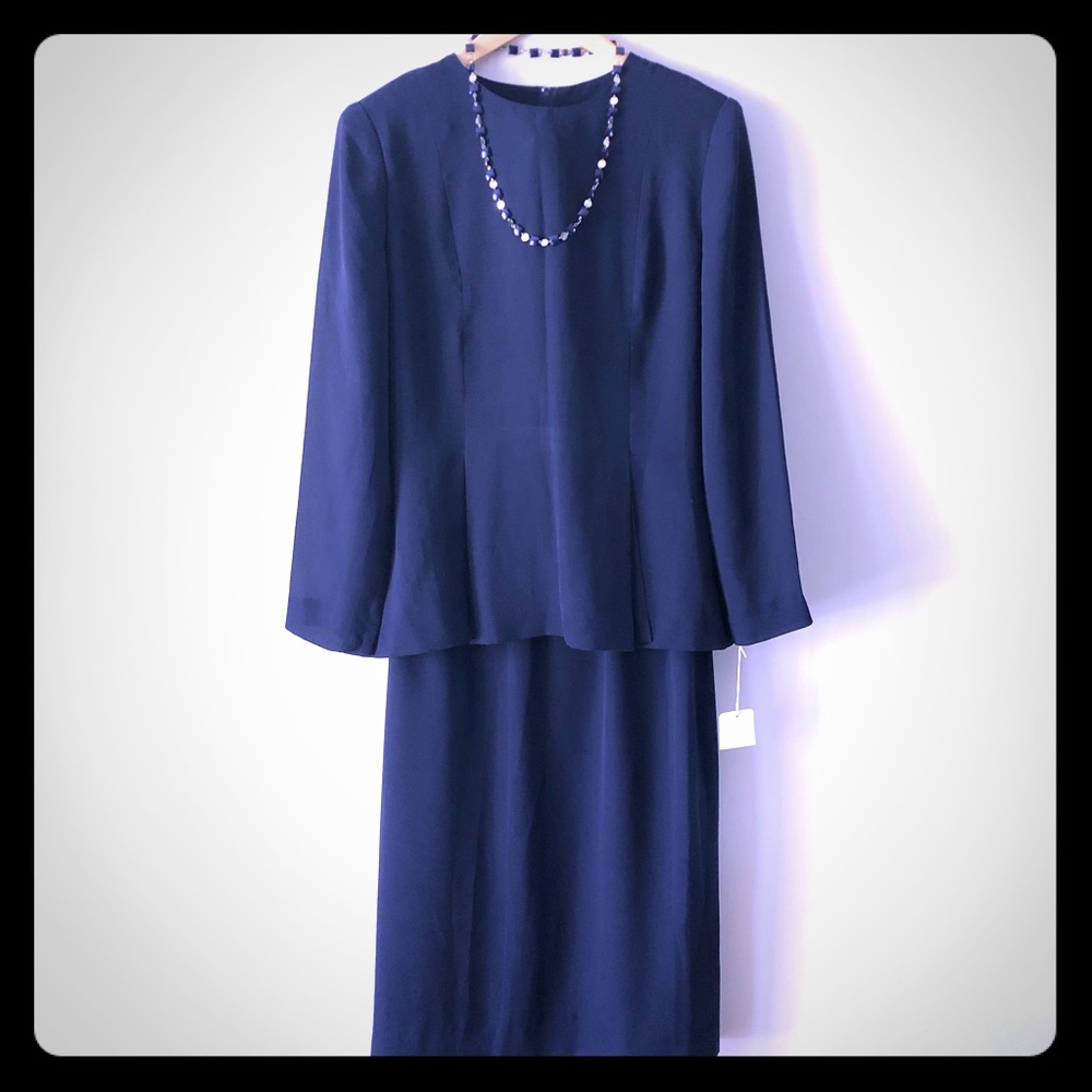 NWT Henry Lee Navy Chiffon Dress Separates